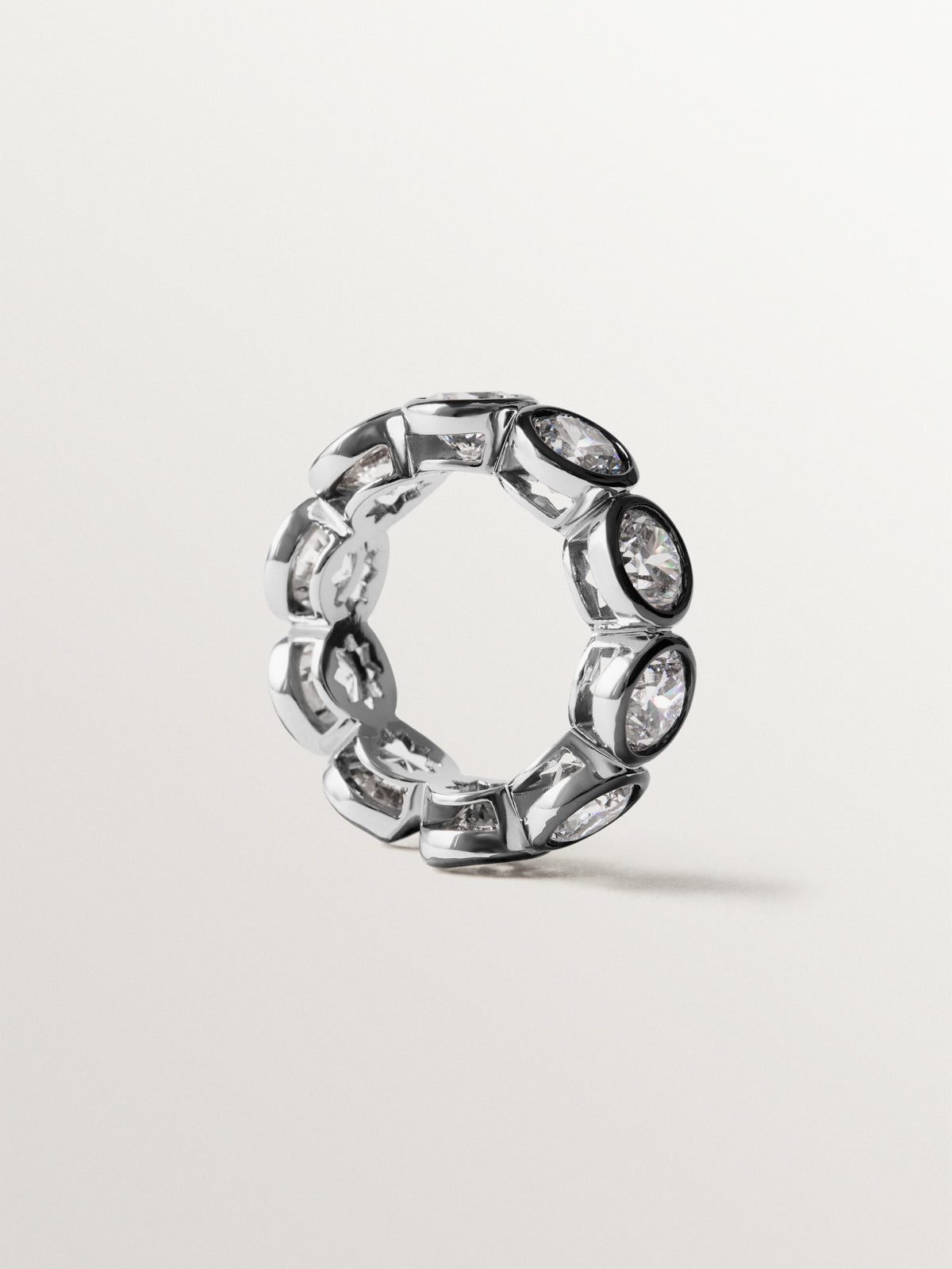 Anillo bicolor con cristales