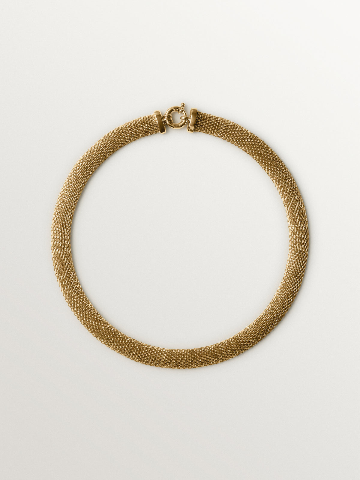 Collar de malla bañado en oro amarillo de 18K
