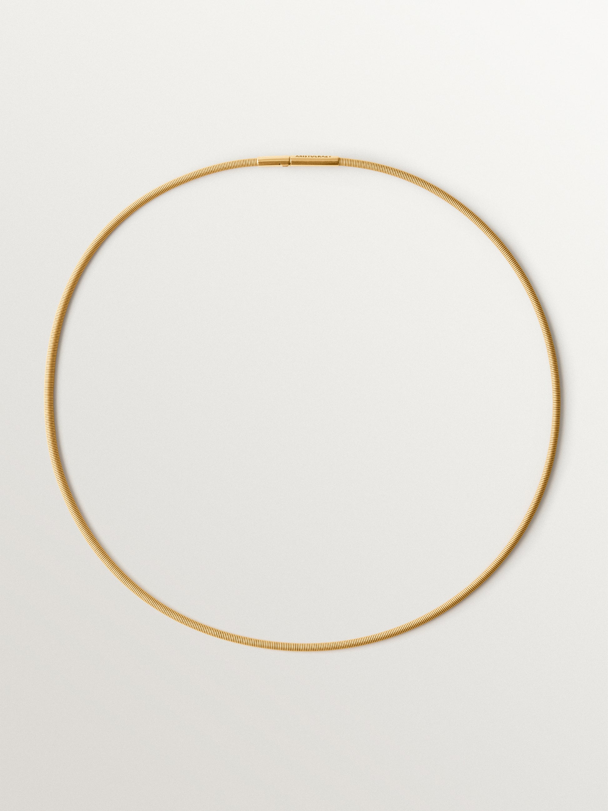 Cadena de acero inoxidable de 42cm bañada en oro amarillo de 18K