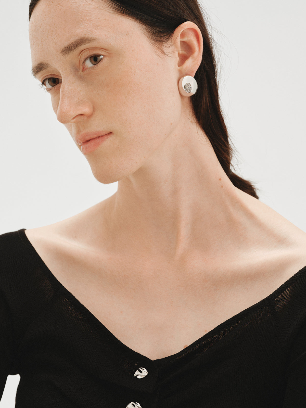 Pendientes de aro con cristales