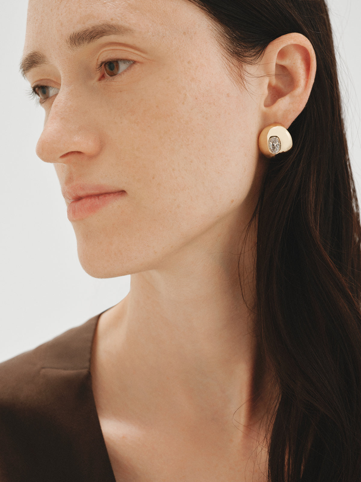Pendientes de aro bañados en oro amarillo con cristales