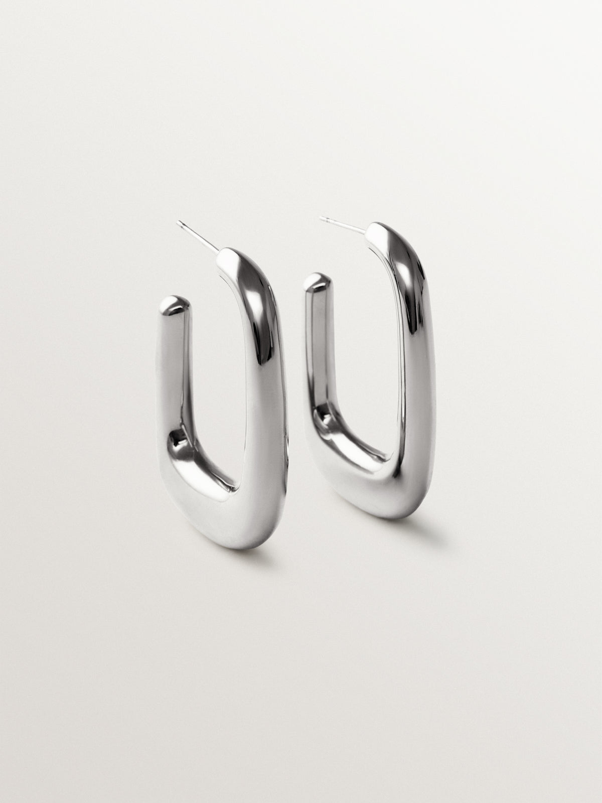 Pendientes de aro grandes con forma rectangular