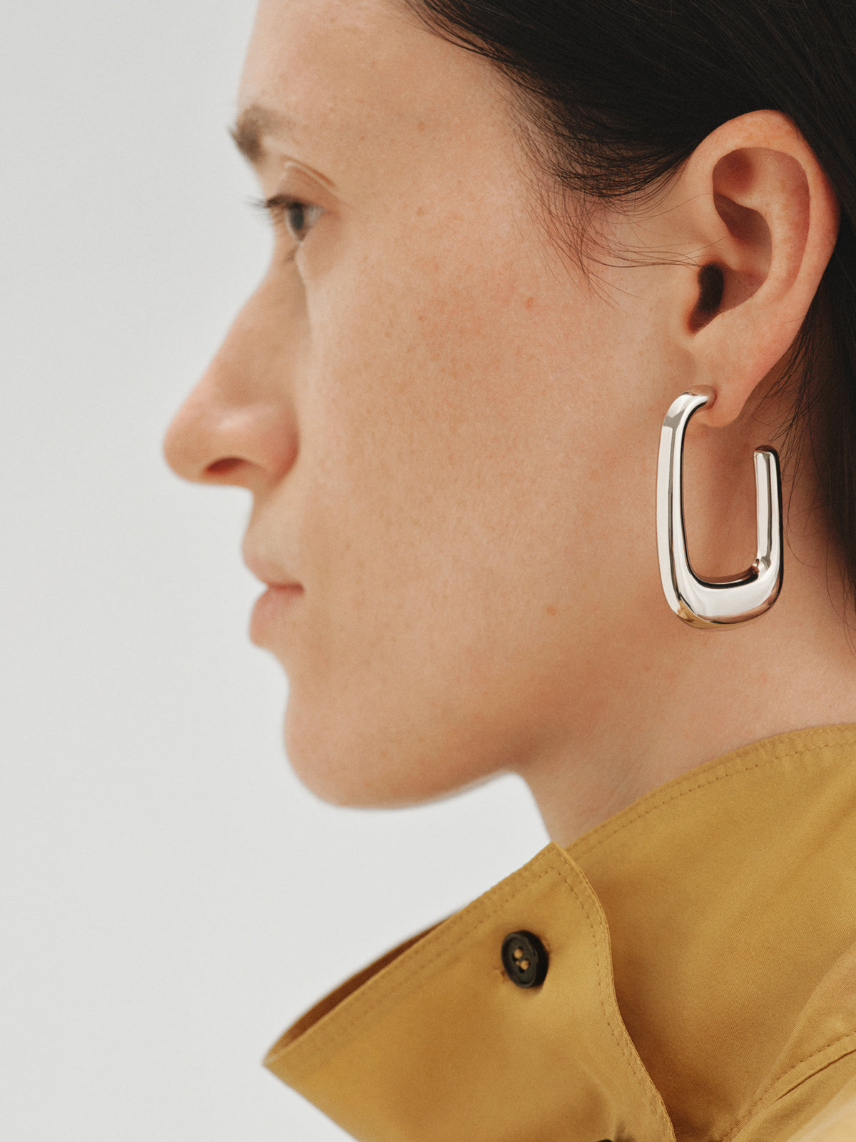 Pendientes de aro grandes con forma rectangular