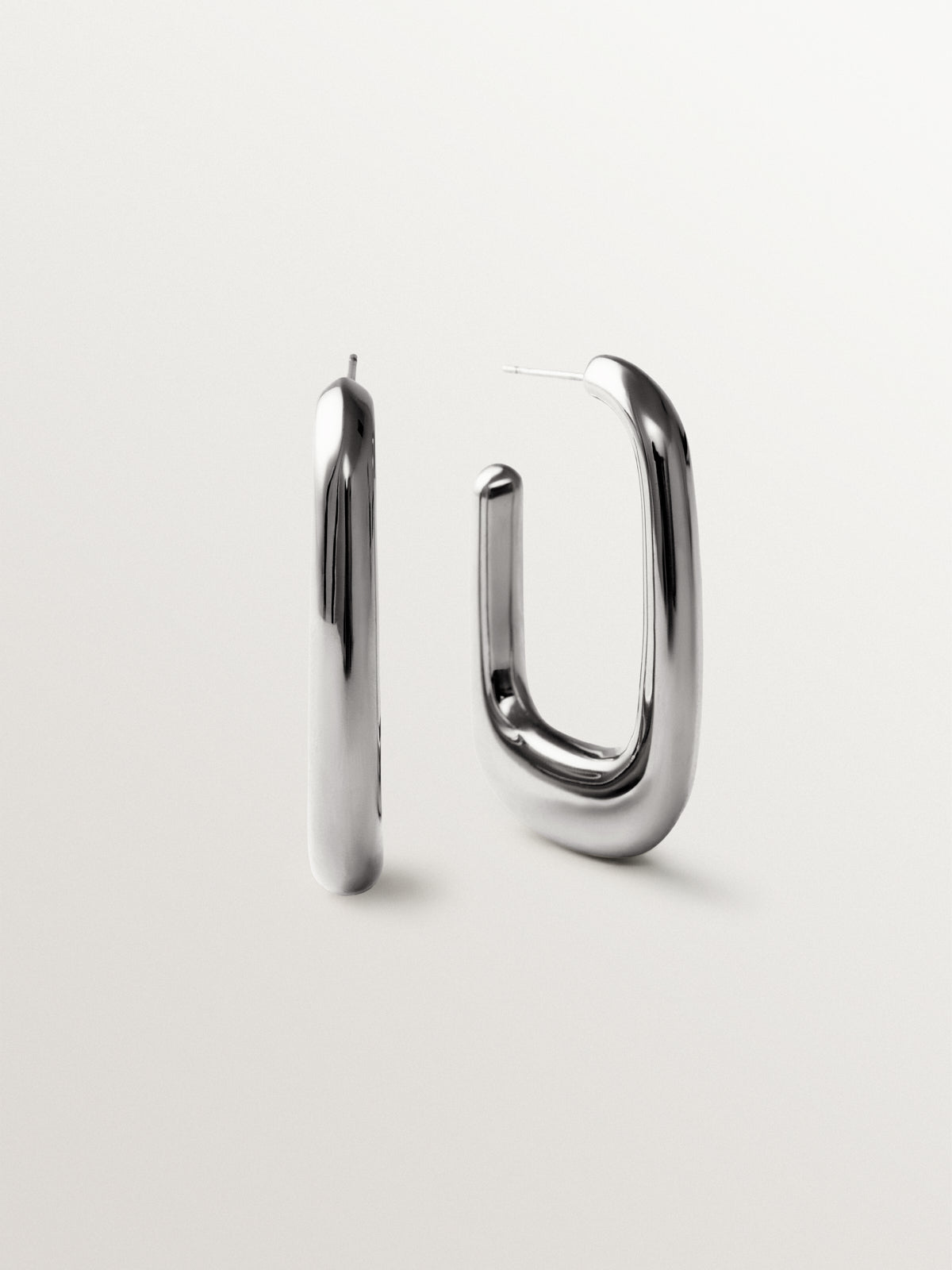 Pendientes de aro grandes con forma rectangular