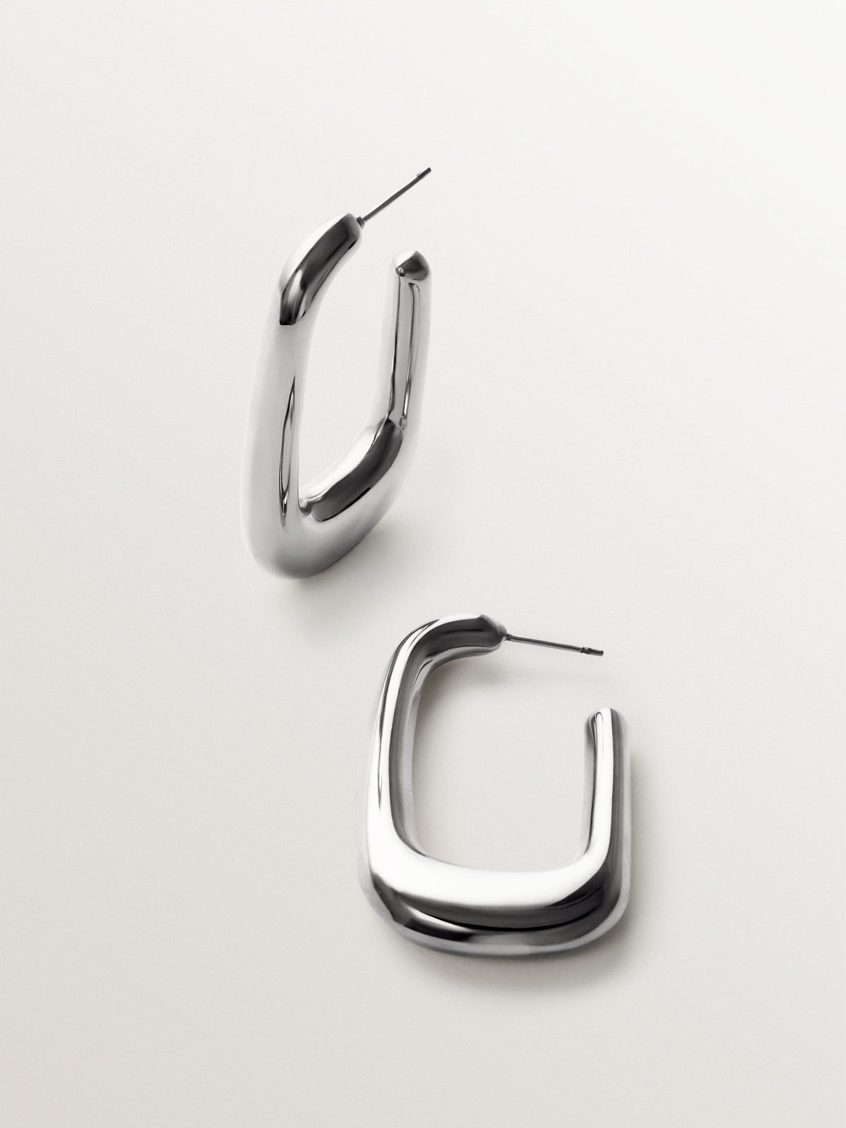 Pendientes de aro grandes con forma rectangular