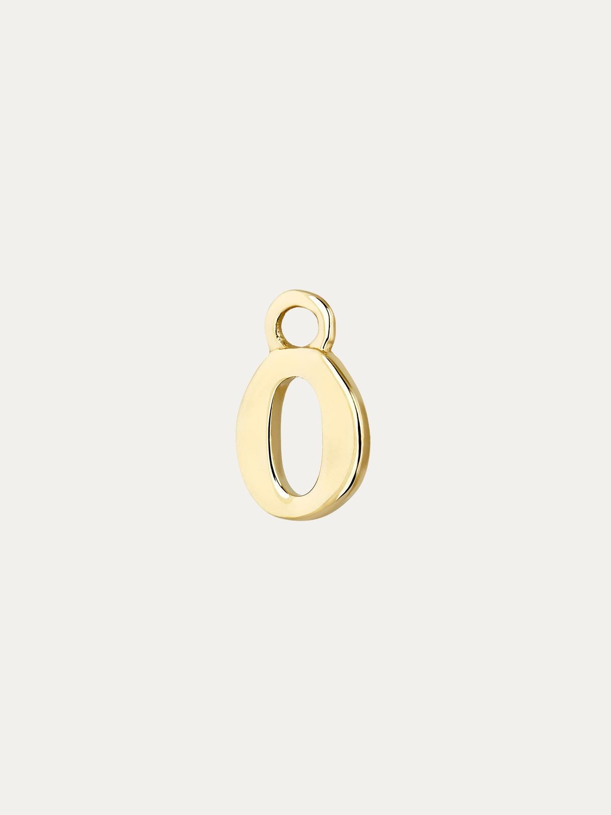 Charm de oro amarillo de 14K con número 0