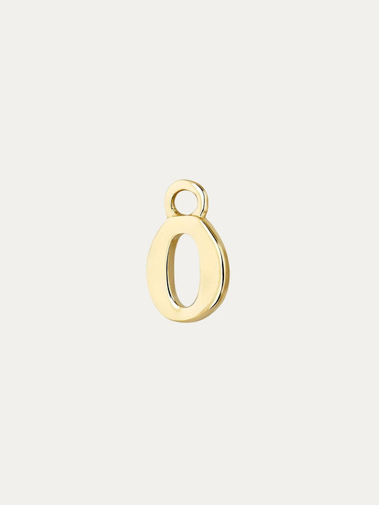 Charm de oro amarillo de 14K con número 0