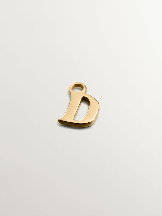 Charm de oro amarillo de 14K con letra D