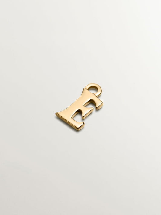 Charm de oro amarillo de 14K con letra E