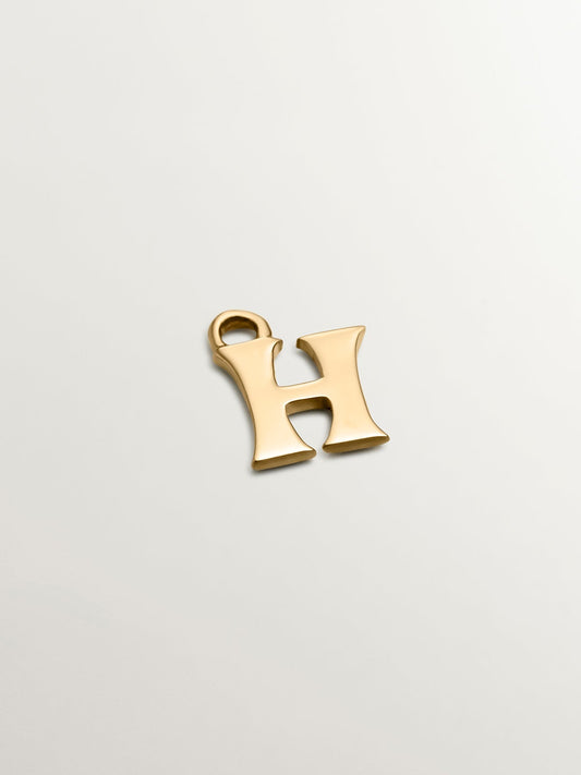 Charm de oro amarillo de 14K con letra H