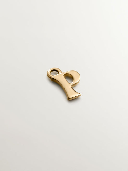 Charm de oro amarillo de 14K con letra P