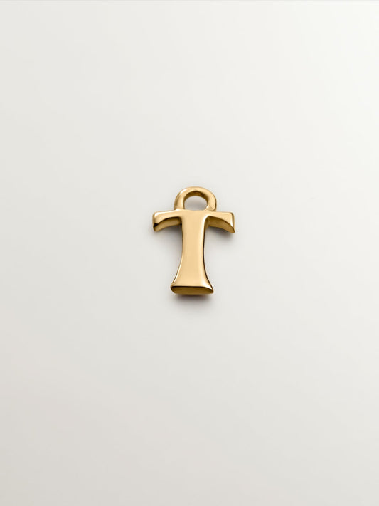 Charm de oro amarillo de 14K con letra T
