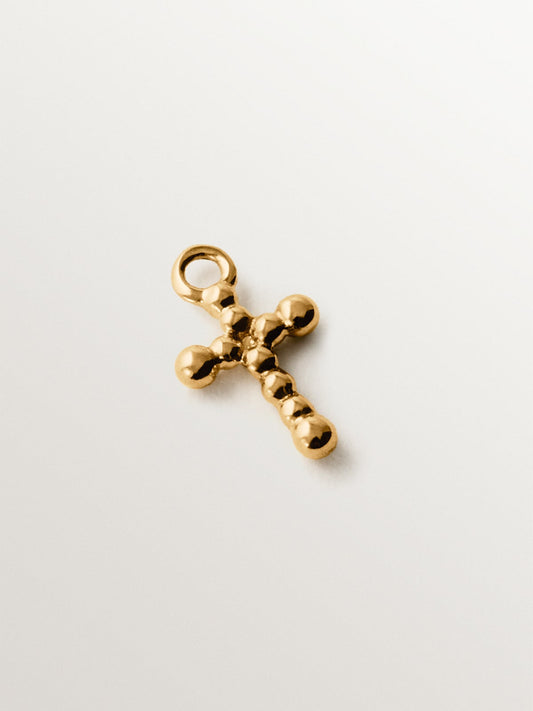 Charm de oro amarillo de 14K con forma de cruz