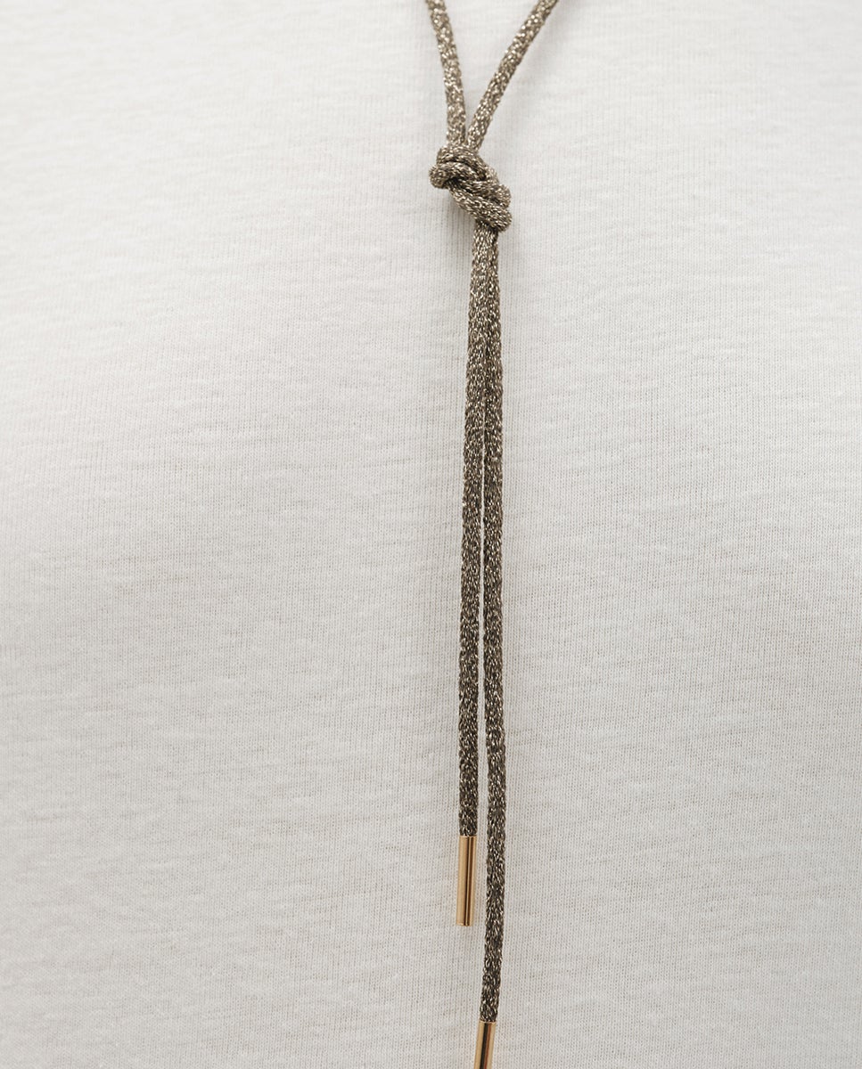 Cordel taupe con acabados en plata 925