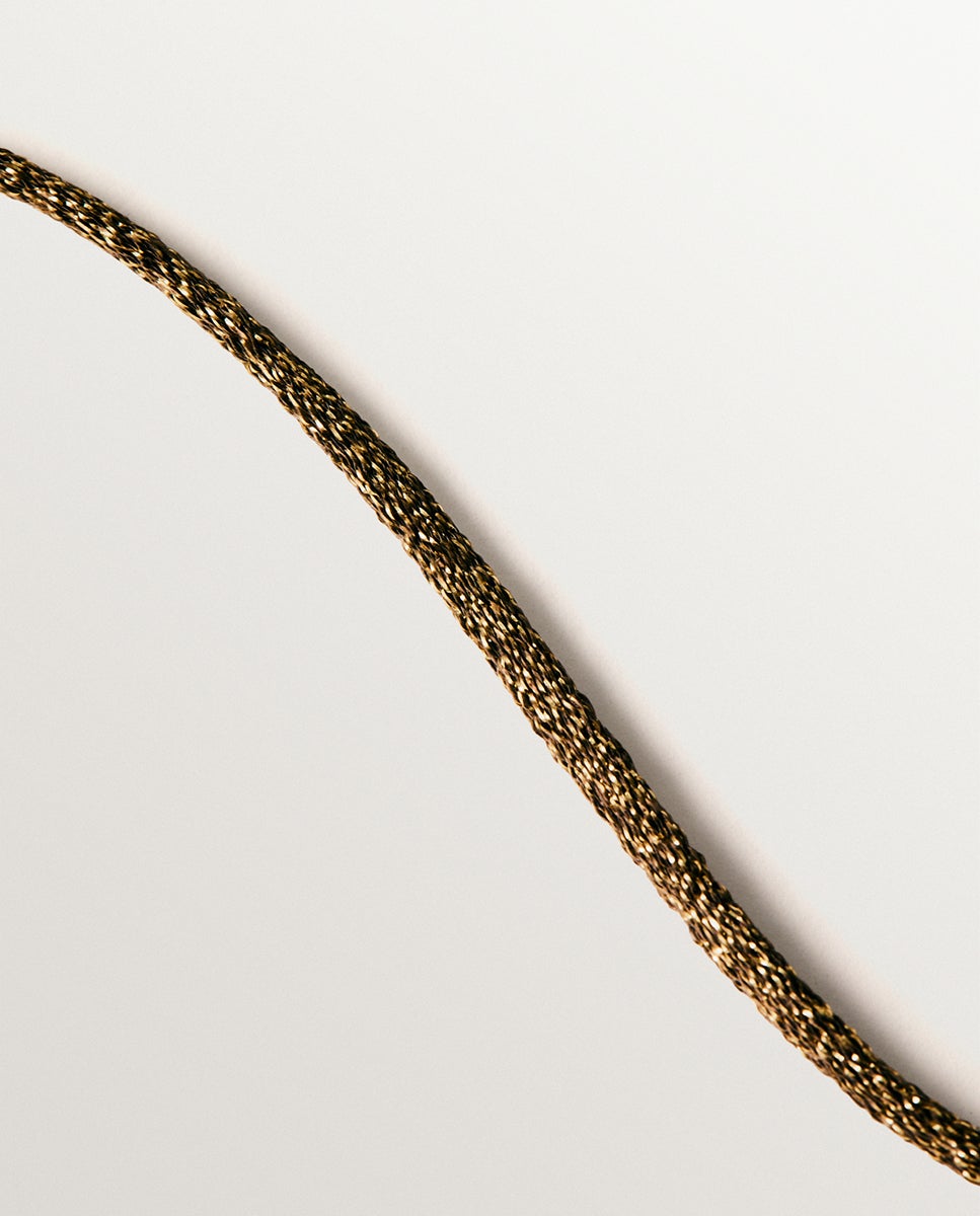 Cordel taupe con acabados en plata 925