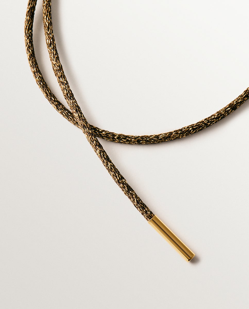 Cordel taupe con acabados en plata 925