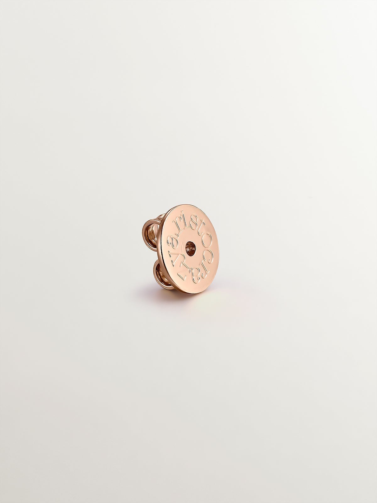 Presión para cierre estilo mariposa de plata 925 bañada en oro rosa de 18K