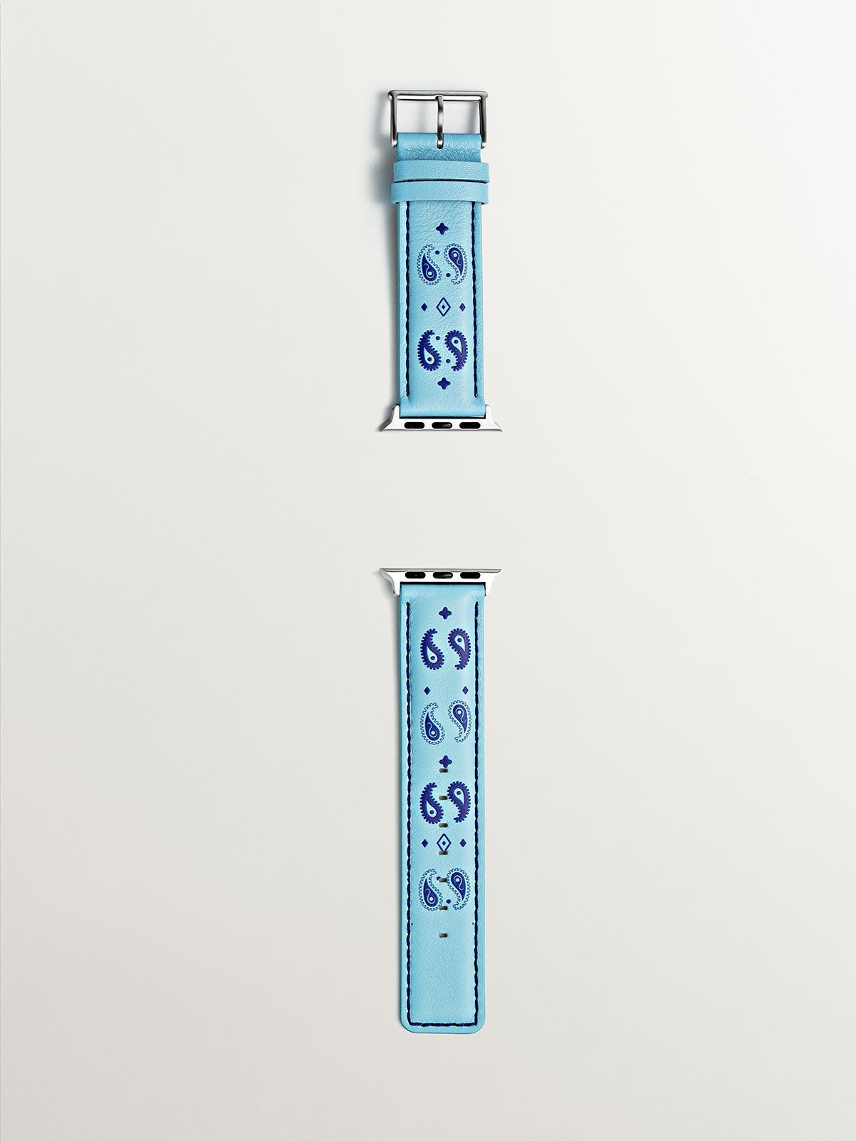 Correa para Apple Watch de cuero azul con estampado de Ying Yang