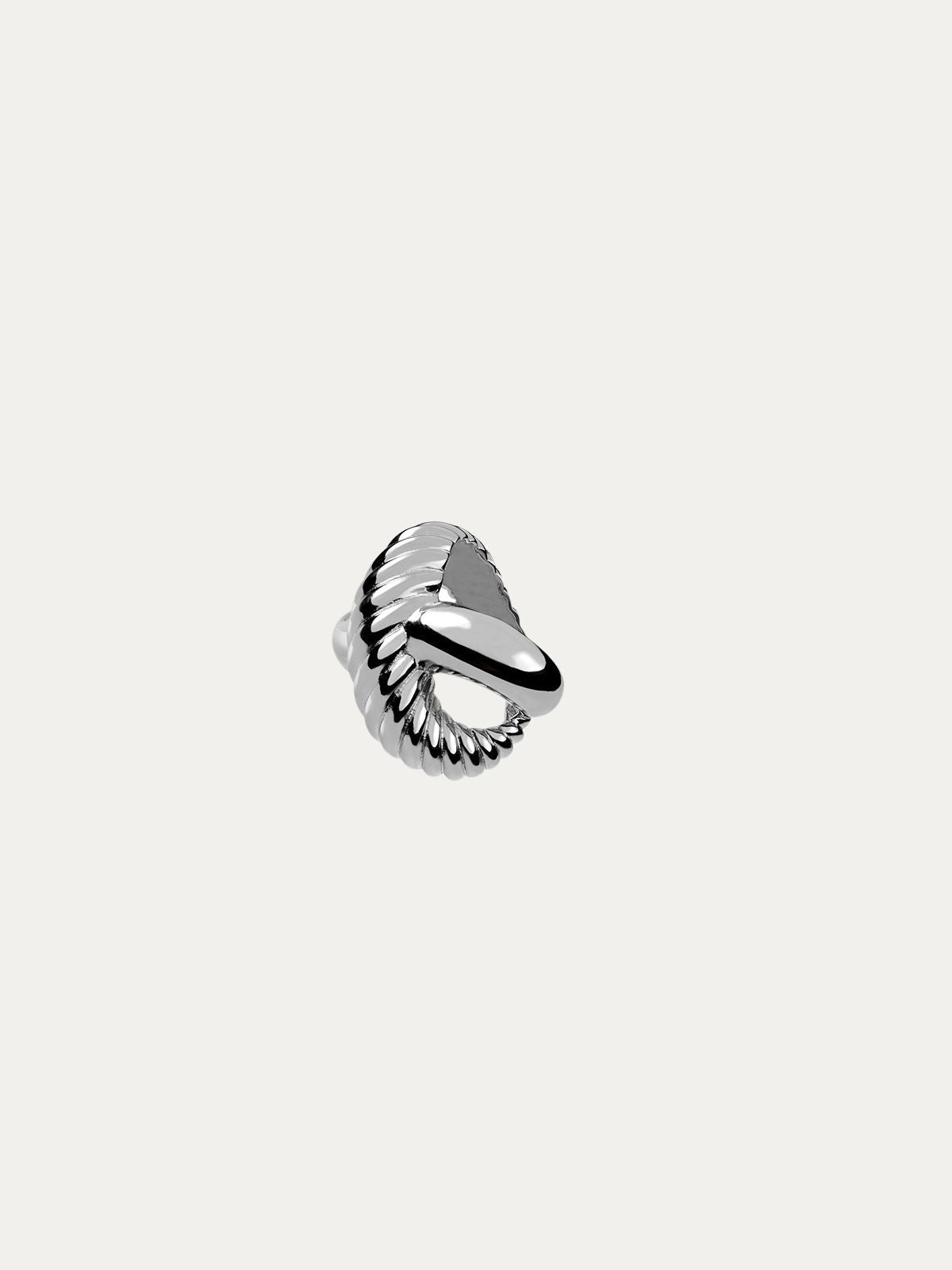 Anillo de cruz lisa y galón de plata
