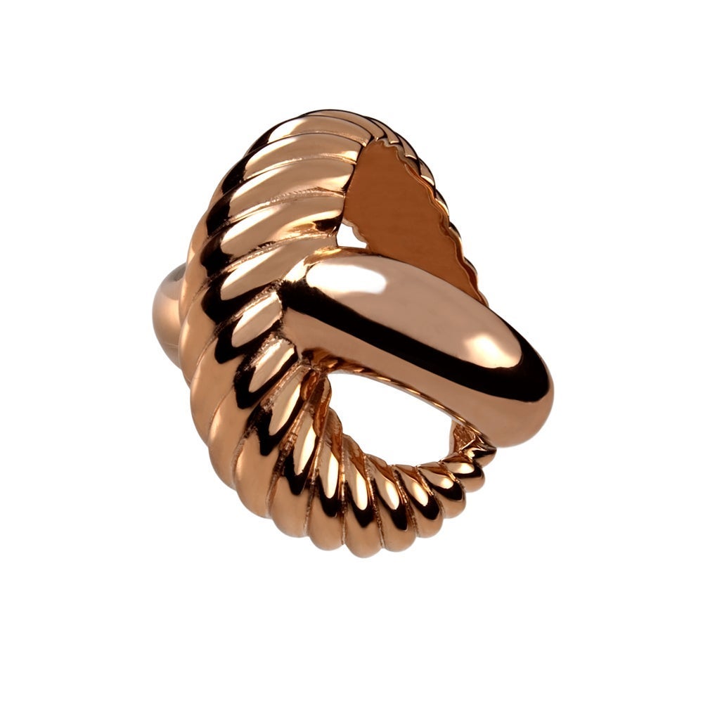 Anillo de cruz lisa y galón de oro rosa