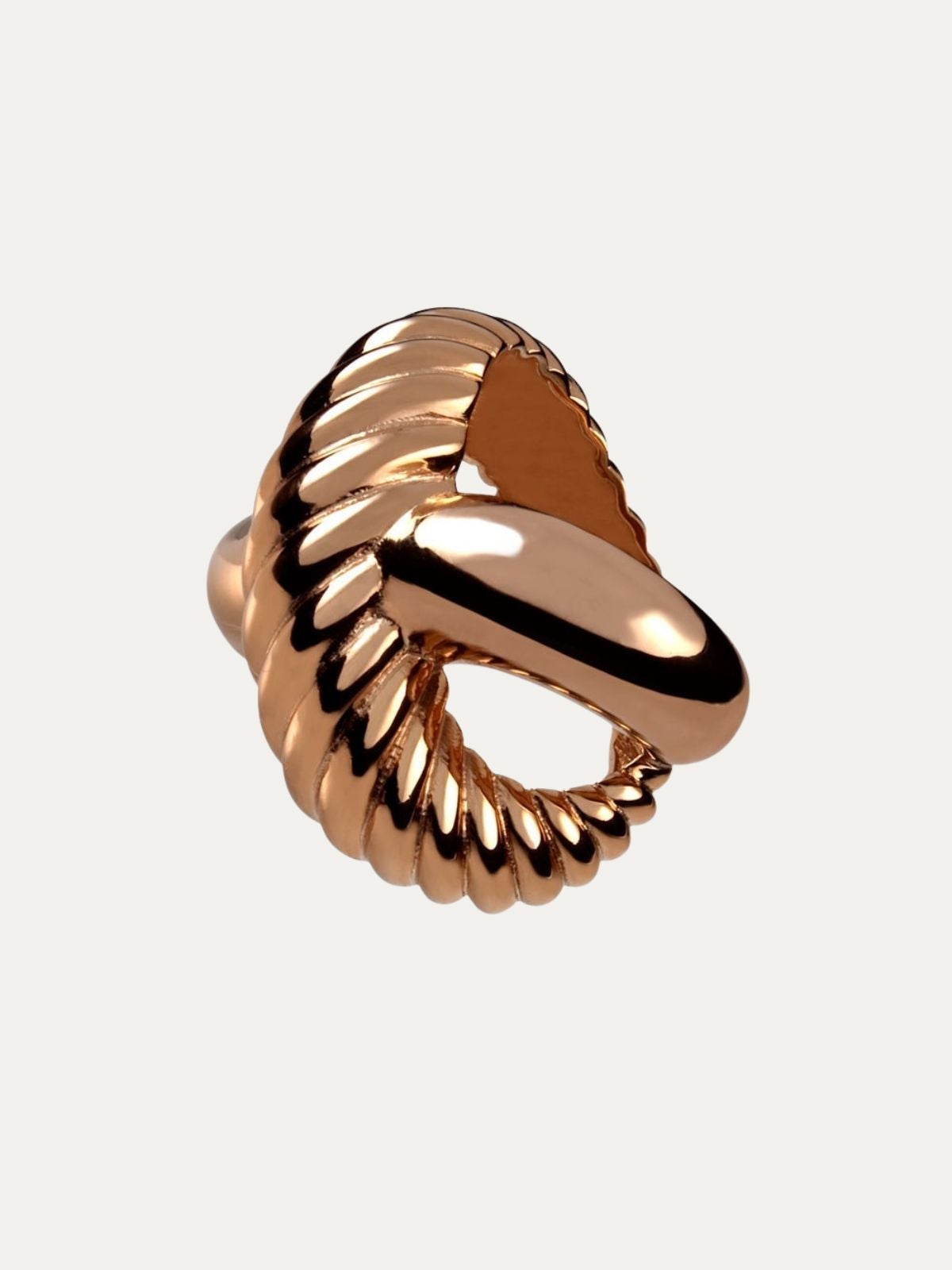Anillo de cruz lisa y galón de oro rosa