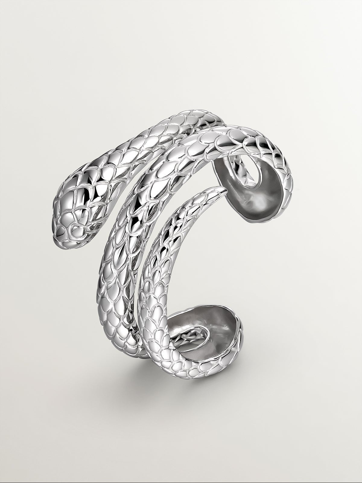 Pulsera rígida de plata 925 con forma de serpiente