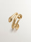 Pulsera rígida de plata 925 bañada en oro amarillo de 18K con forma de serpiente