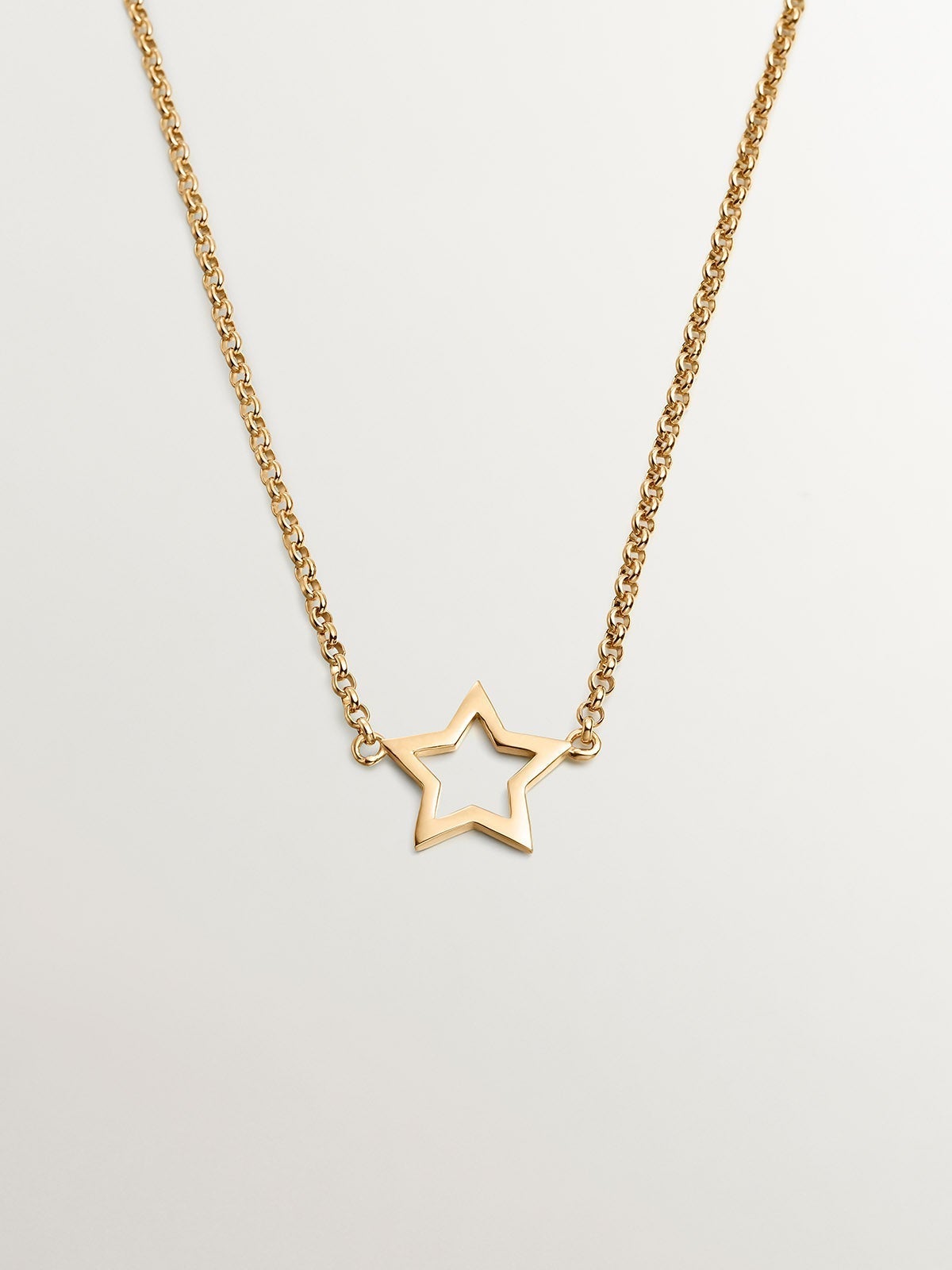 Colgante de plata 925 bañada en oro amarillo de 18K con estrella