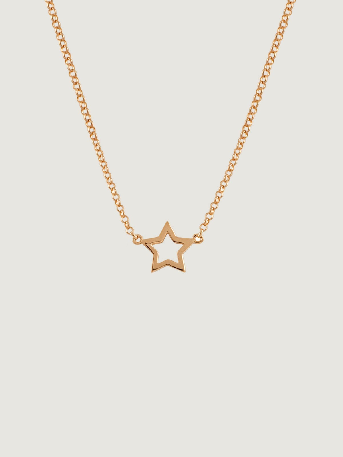 Colgante de plata 925 bañada en oro rosa de 18K con estrella