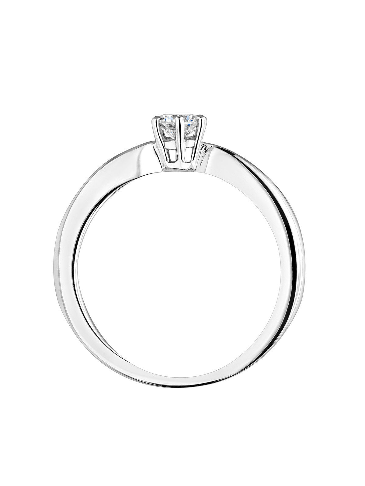 Anillo solitario de oro blanco de 18K con diamante 0,25 cts