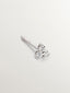 Pendiente individual de oro blanco de 18K con trébol de diamantes