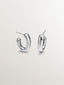Pendientes de aro pequeños ovalados de plata 925