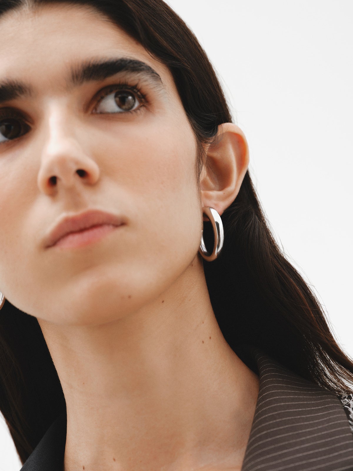 Arranview Jewellery – Orecchini A Cerchio In Argento Sterling, Peso Pesante, Diametro 25 Mm, Finitura Lucida Taglio Diamante