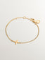 Pulsera de plata 925 bañada en oro amarillo de 18K con cruz