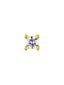 Pendiente solitario individual de oro amarillo de 18K con diamante