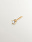 Pendiente individual de oro amarillo de 18K con diamante en talla brillante