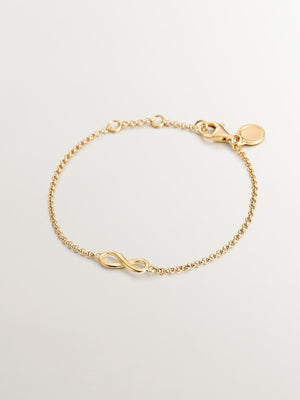 Pulsera de plata 925 bañada en oro amarillo con infinito