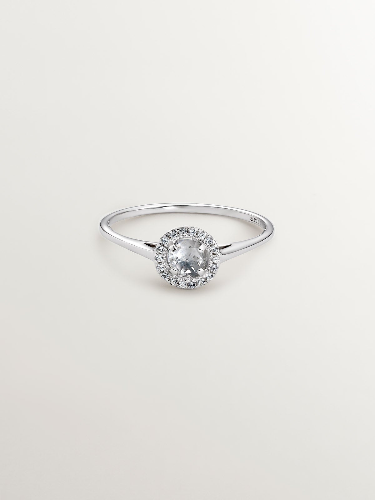Anillo de plata 925 con topacios blancos y zafiros blancos