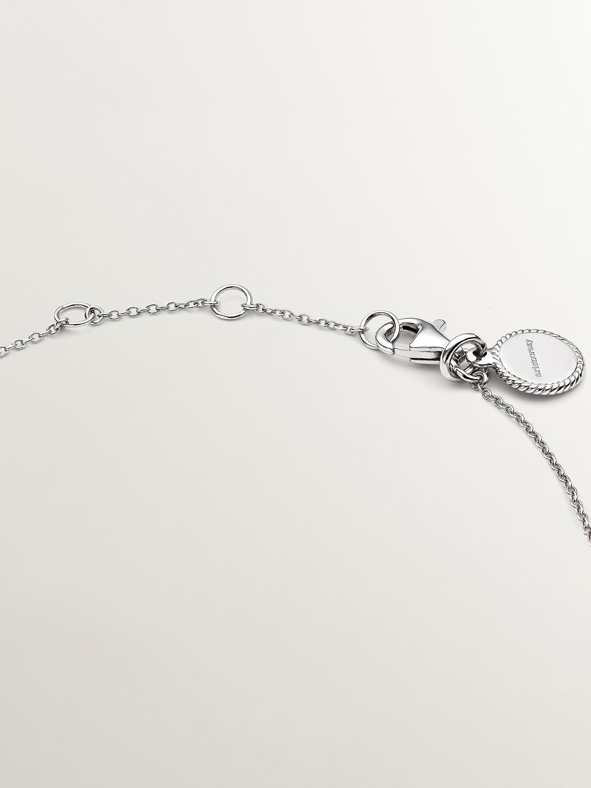 Pulsera de plata 925 con topacio blanco y orla de zafiros blancos
