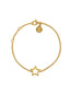 Pulsera de plata 925 bañada en oro amarillo de 18K con estrella
