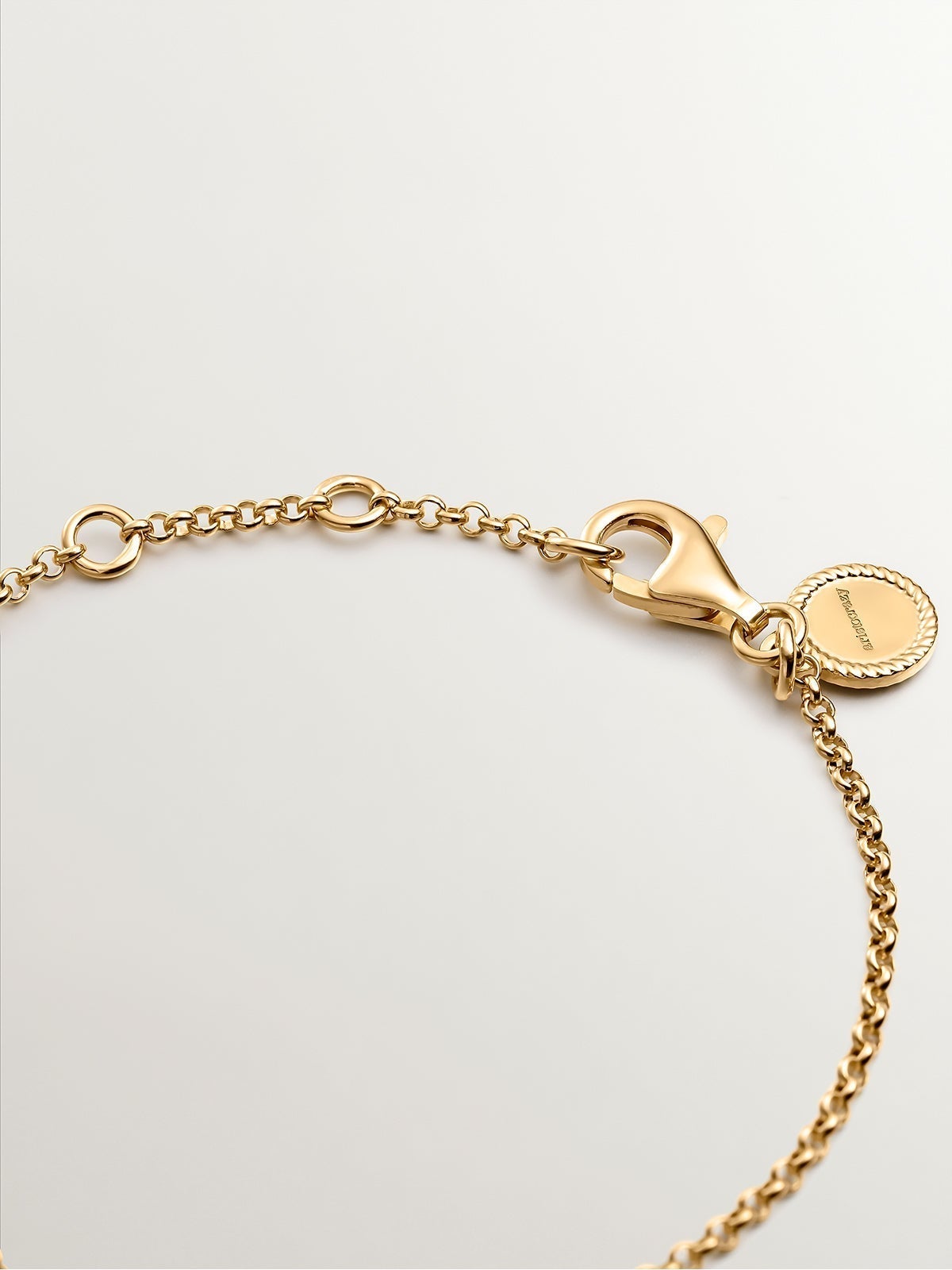 Pulsera de plata 925 bañada en oro amarillo de 18K con estrella