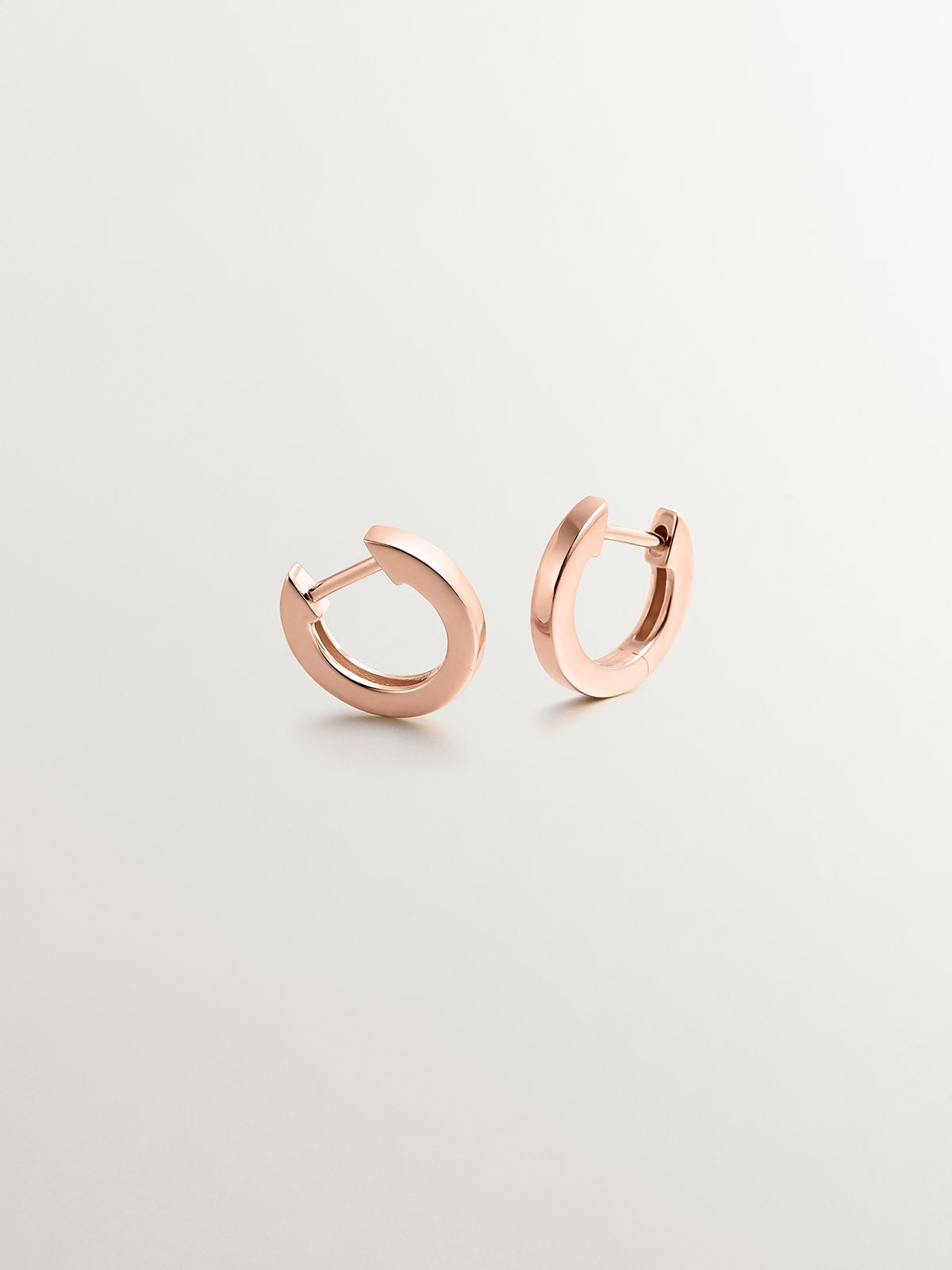 Pendientes pequeños de aro de plata 925 bañada en oro rosa de 18K