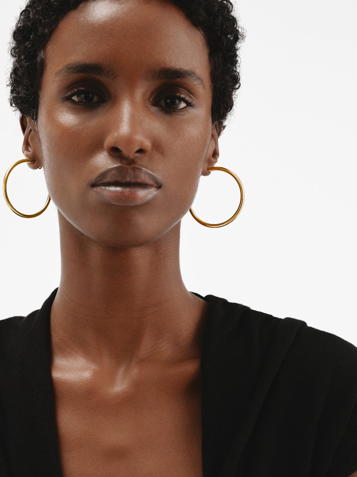 Pendientes de aro grandes de plata 925 bañada en oro amarillo de 18K