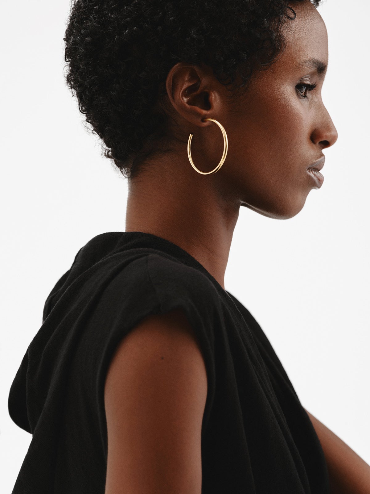 Pendientes de aro grandes de plata 925 bañada en oro amarillo de 18K