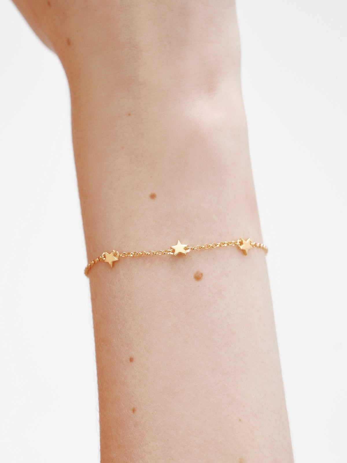 18K Yellow Gold Plated 925 Silver Bracelet with Stars