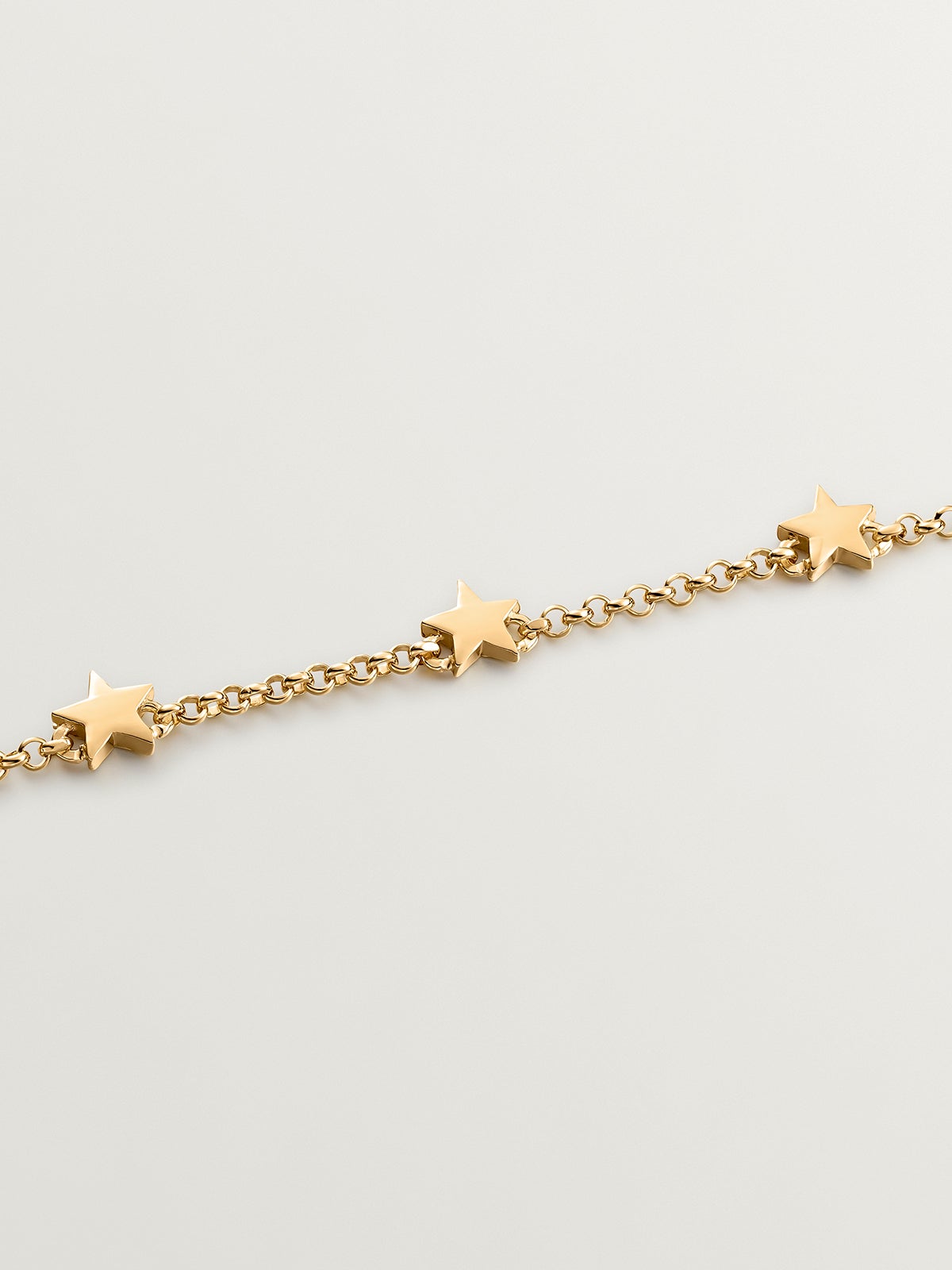 Pulsera de plata 925 bañada en oro amarillo de 18K con estrellas