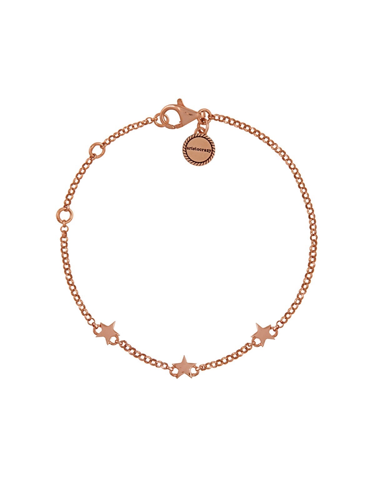 Mini pulsera de estrella plateada recubierta de oro rosa