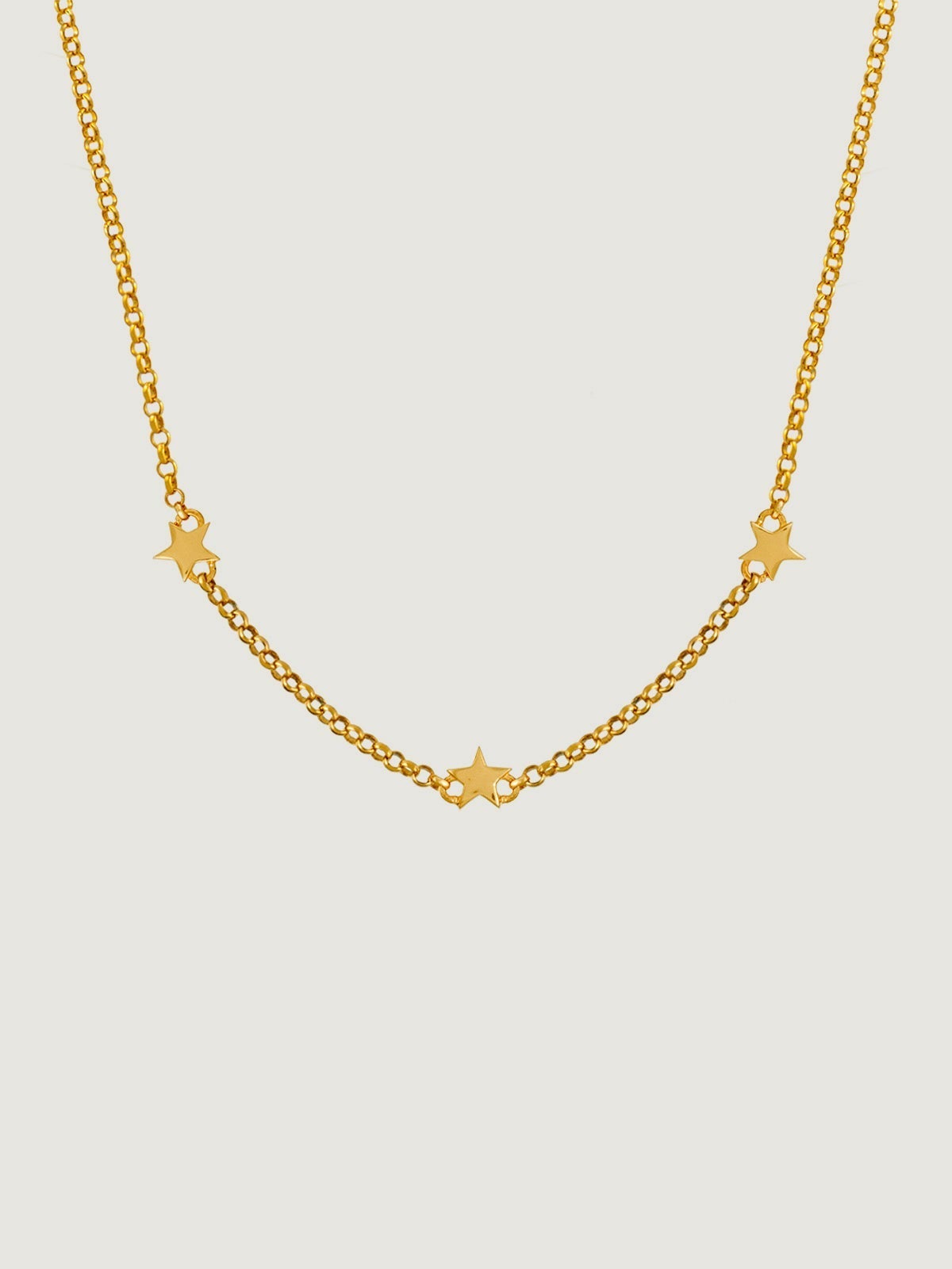 Collar de plata 925 bañada en oro amarillo de 18K con estrellas