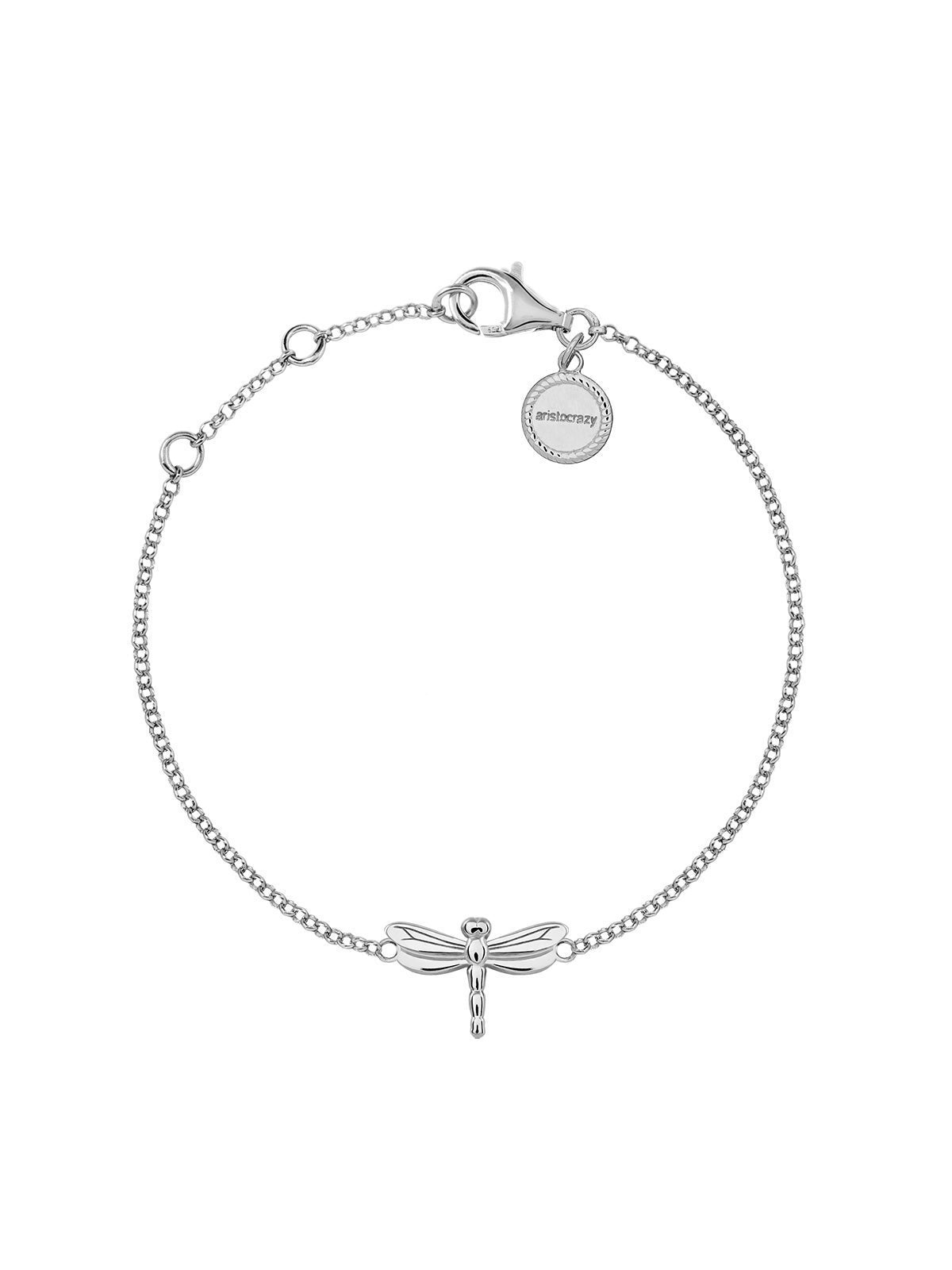 Pulsera de plata con libélula