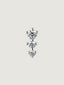 Pendiente individual de oro blanco de 18K con triple diamante